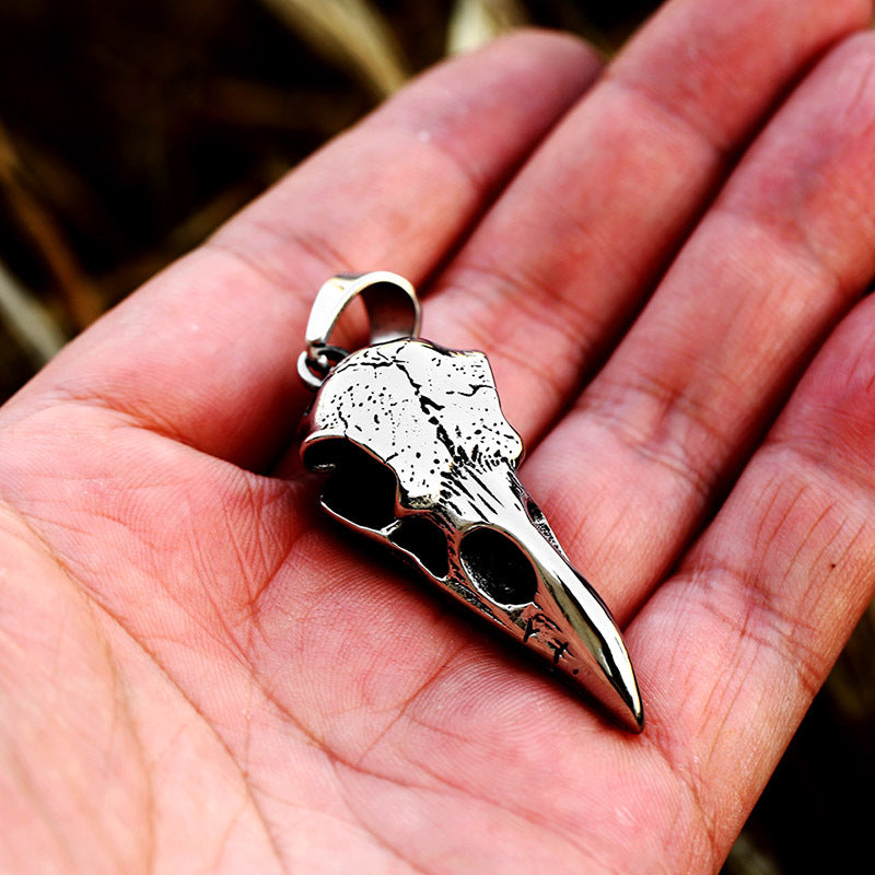 Titanium Steel Viking Crow Pendant for Men - Wholesale European & American Jewelry