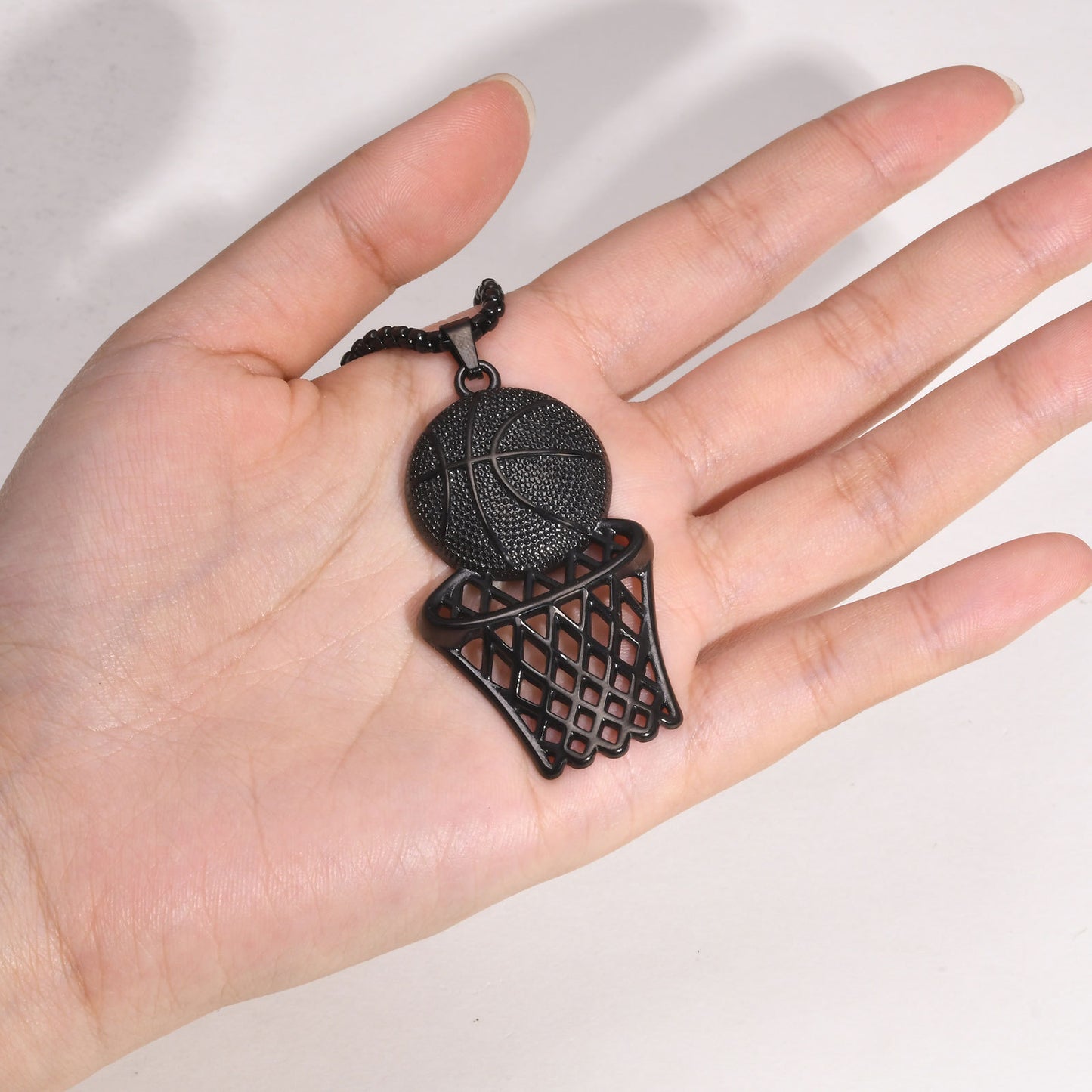 Men's Accessories Stainless Steel Basketball Frame Pendant Necklace