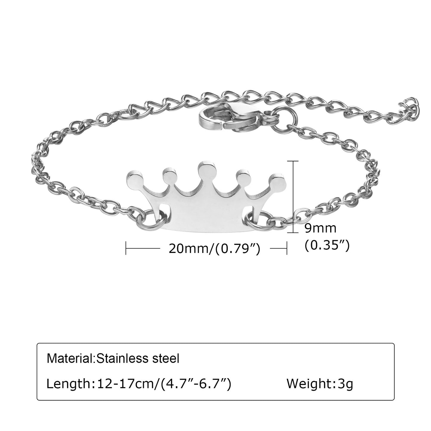 Titanium Steel Crown Bracelet Women's Fashion Accessories