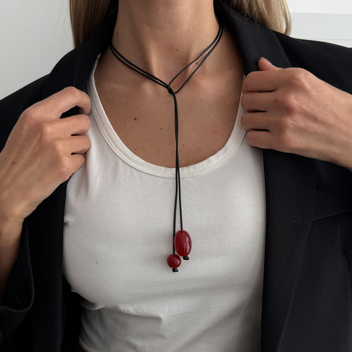 Asymmetrical Round Bead Y-Necklace