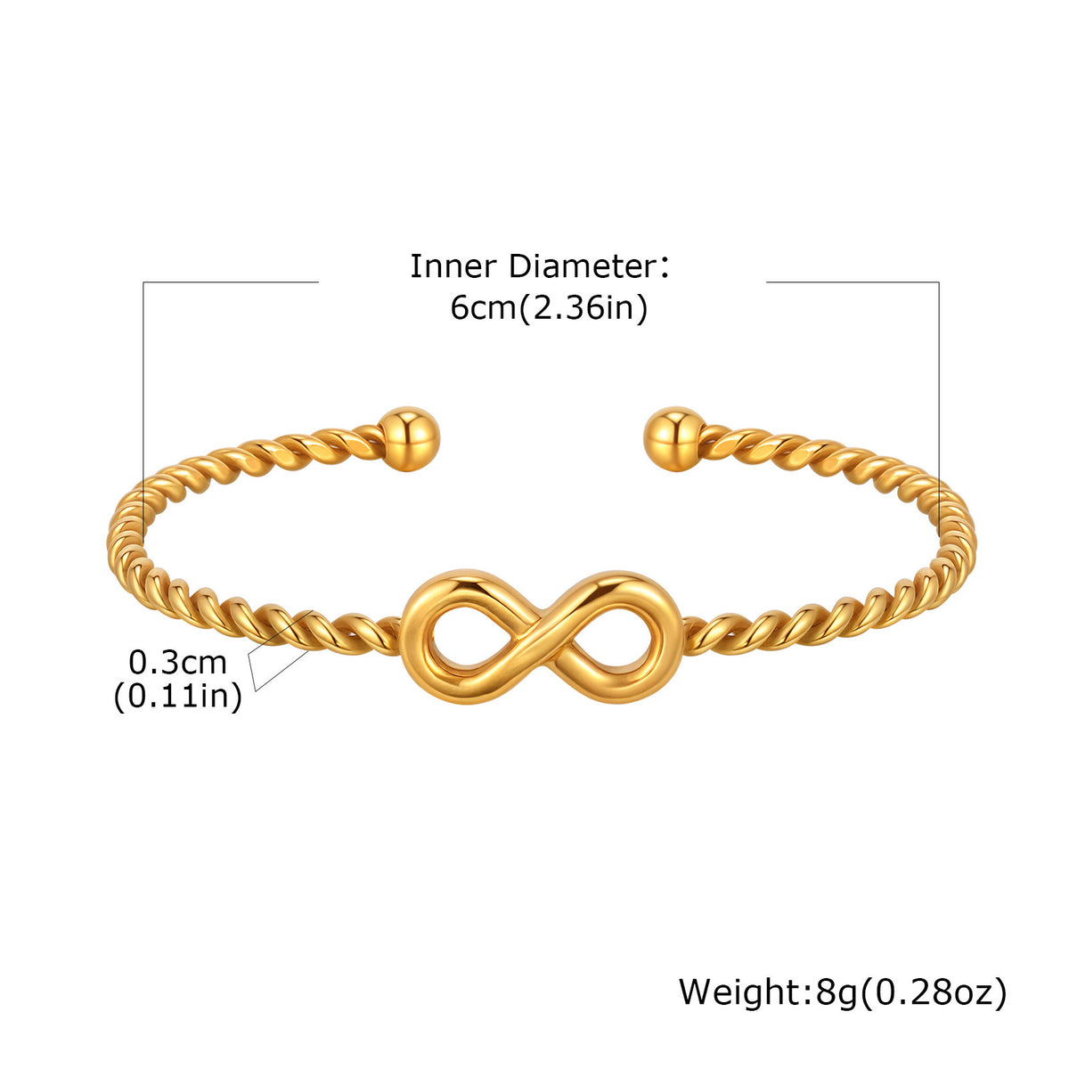 Braided Adjustable Gold-Plated Stainless Steel Bracelet Unisex