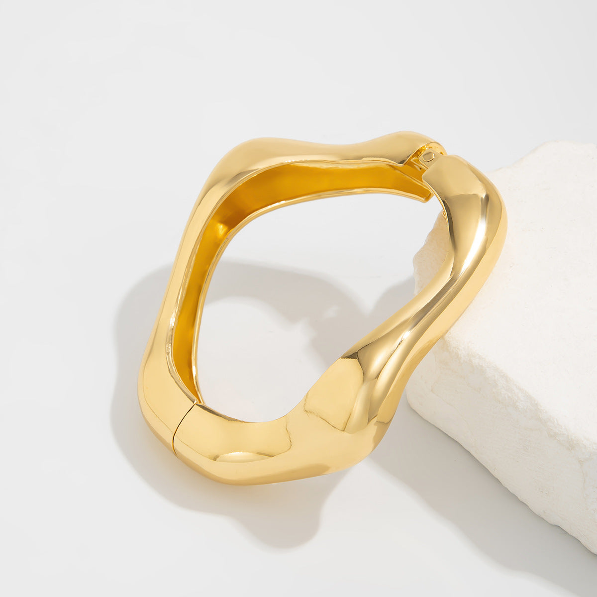 Planderful Geometric Wide Bracelet Vienna Verve Statement Jewelry For Women Bold Water Pattern Design
