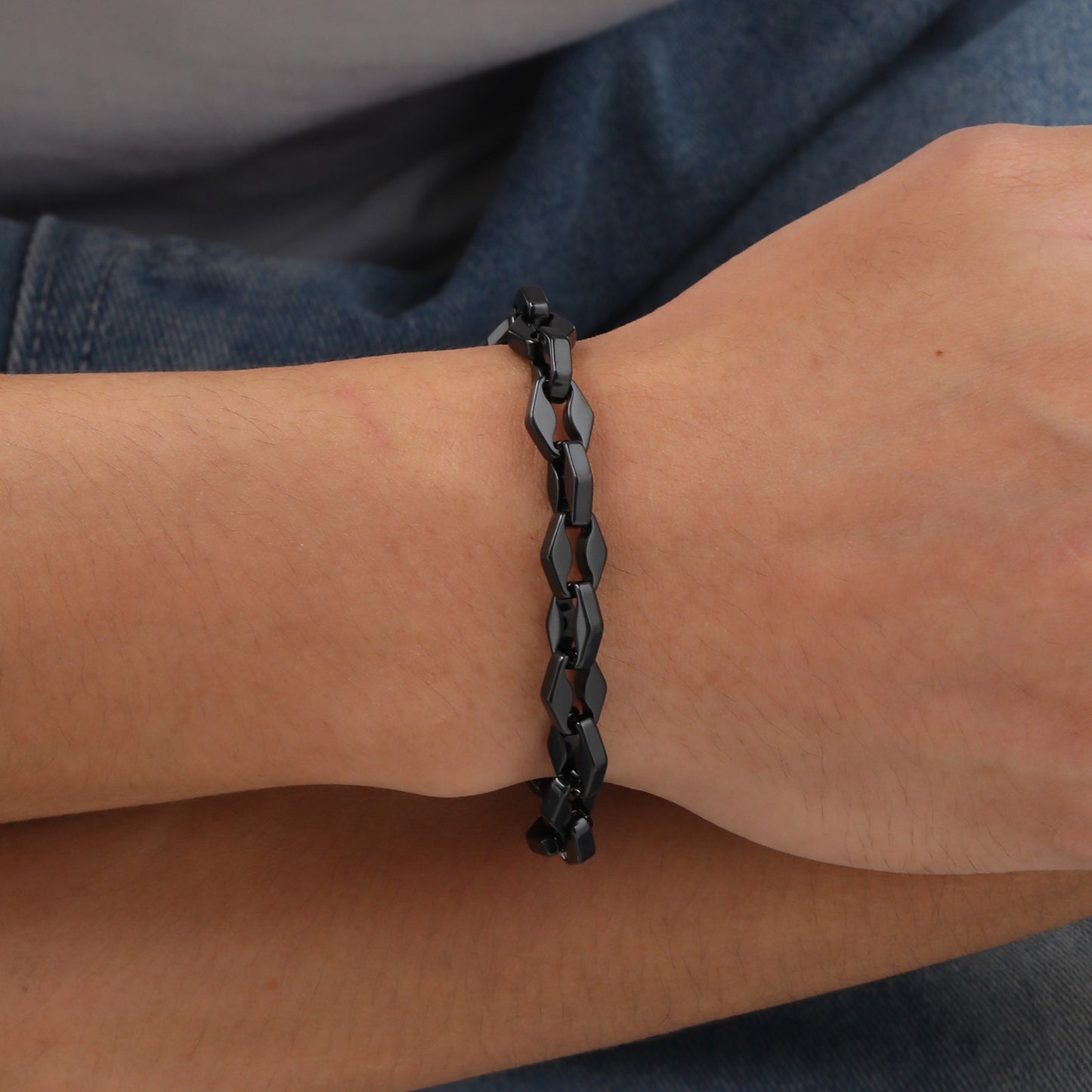 Jewelry Hip Hop Stainless Steel Lip Chain Bracelet for Men