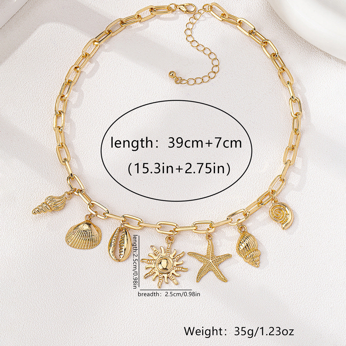 Planderful Vienna Verve Necklace – Fashionable Beach Style Metal Starfish Design