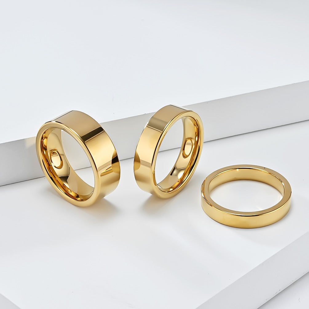 Planderful Everyday Genie Tungsten Steel Ring Unisex Luxury Wedding Band Gift for Couples