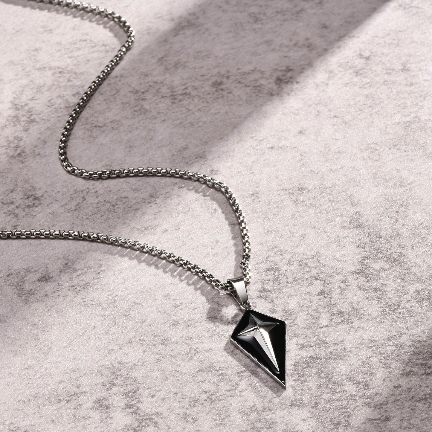 European And American Jewelry Men's Steel Tetragonal Pendant