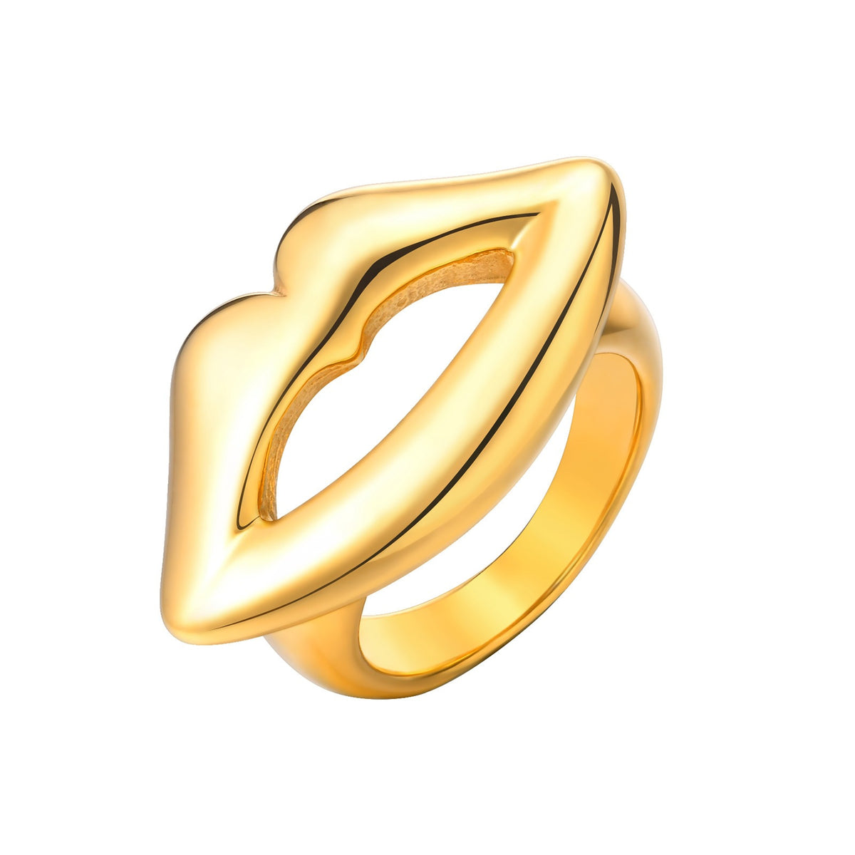 Stainless Steel Lip Ring Gold Ladies