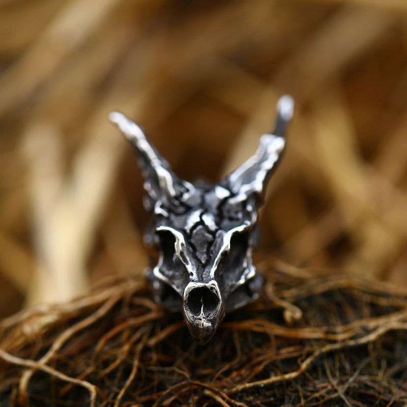 Titanium Steel Dragon Skull Pendant Necklace for Men - Targaryen Inspired Design