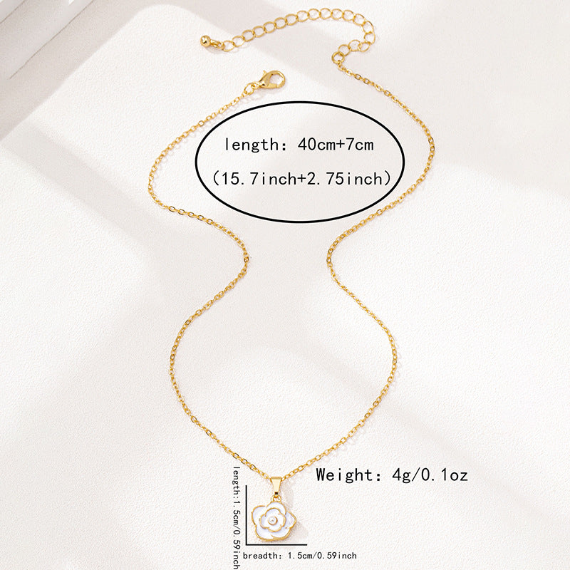 Planderful Vienna Verve Necklace – Stylish Metal Camellia Design