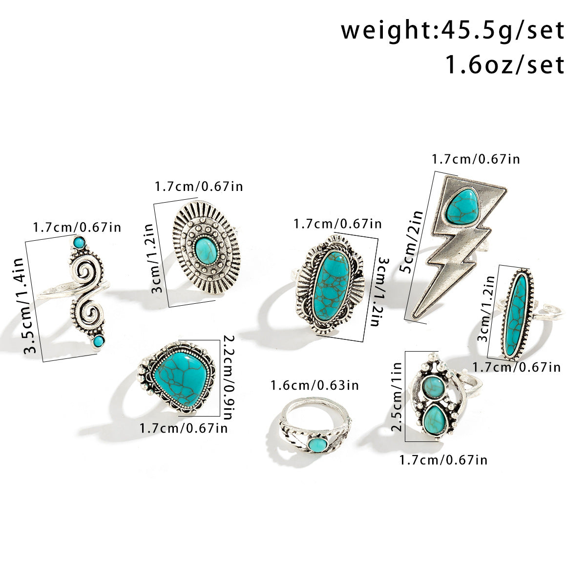 Planderful Turquoise Boho Ring With Metal Flower Plate Vienna Verve Statement Jewelry For Women