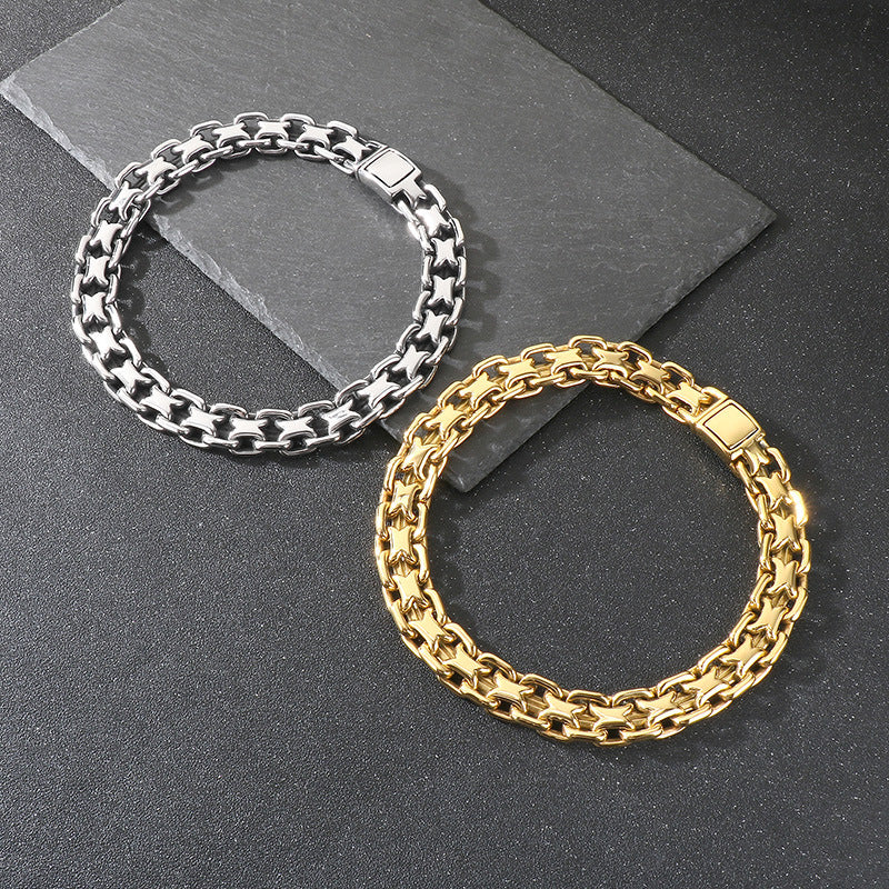 Retro Hollow Neck Chain Titanium Steel Men Necklace