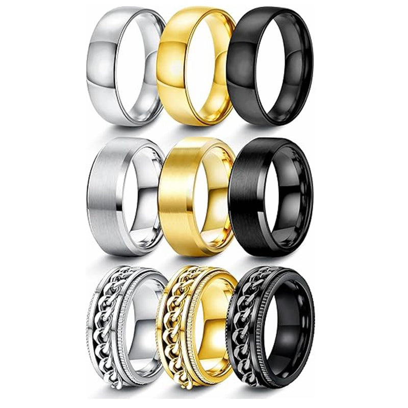Planderful Everyday Genie Stainless Steel Ring Set For Men And Women Fade Resistant Durable Jewelry