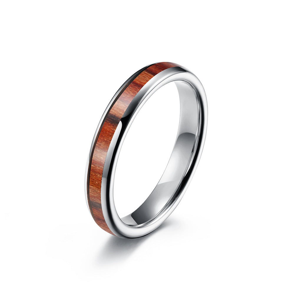 Premium Tungsten Ring Inlaid Wood And Leather 4 6 8mm For Men And Women Planderful Shop