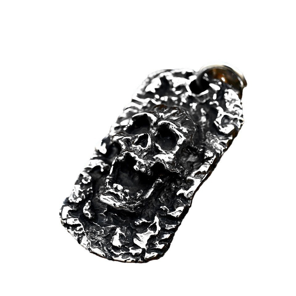 Titanium Steel Skull Ghost Head Pendant - Punk Style Men's Accessory