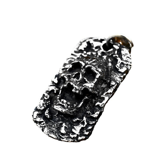Titanium Steel Skull Ghost Head Pendant - Punk Style Men's Accessory