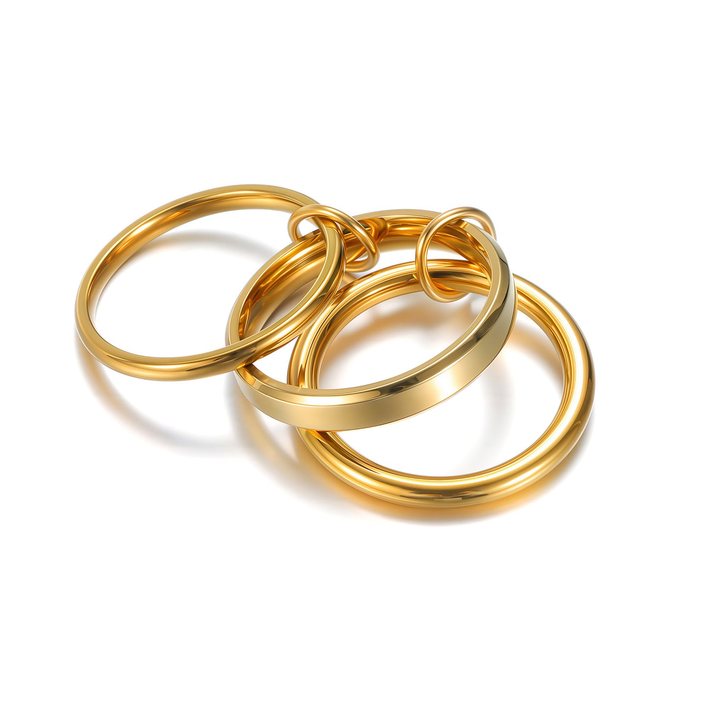 Planderful Stacked Rings Titanium Steel Unisex Everyday Wear