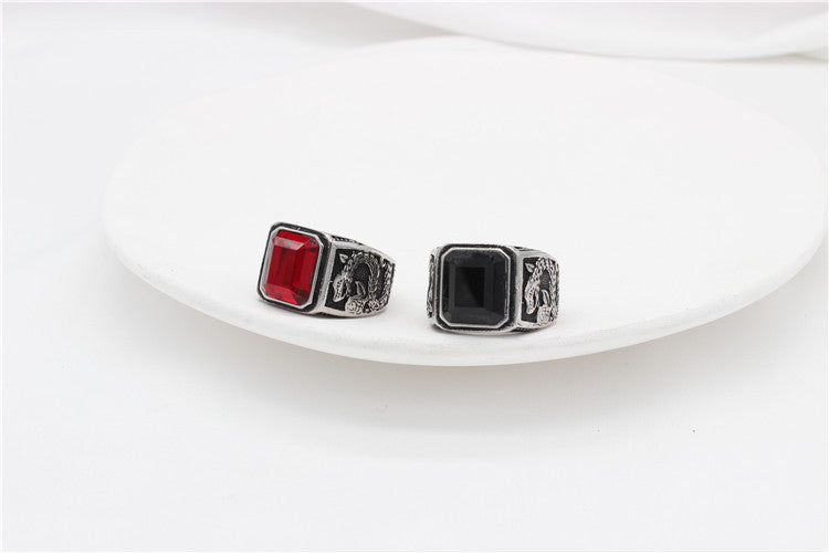Planderful Dragon Zircon Titanium Steel Ring For Unisex Personalization Bold Retro Punk Style Protection