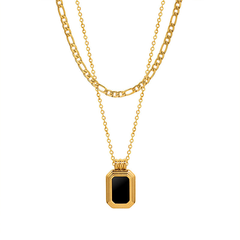 Exquisite French Personality Stacked Necklace - Gold-plated Stainless Steel Jewelry