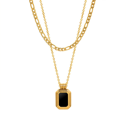 Exquisite French Personality Stacked Necklace - Gold-plated Stainless Steel Jewelry