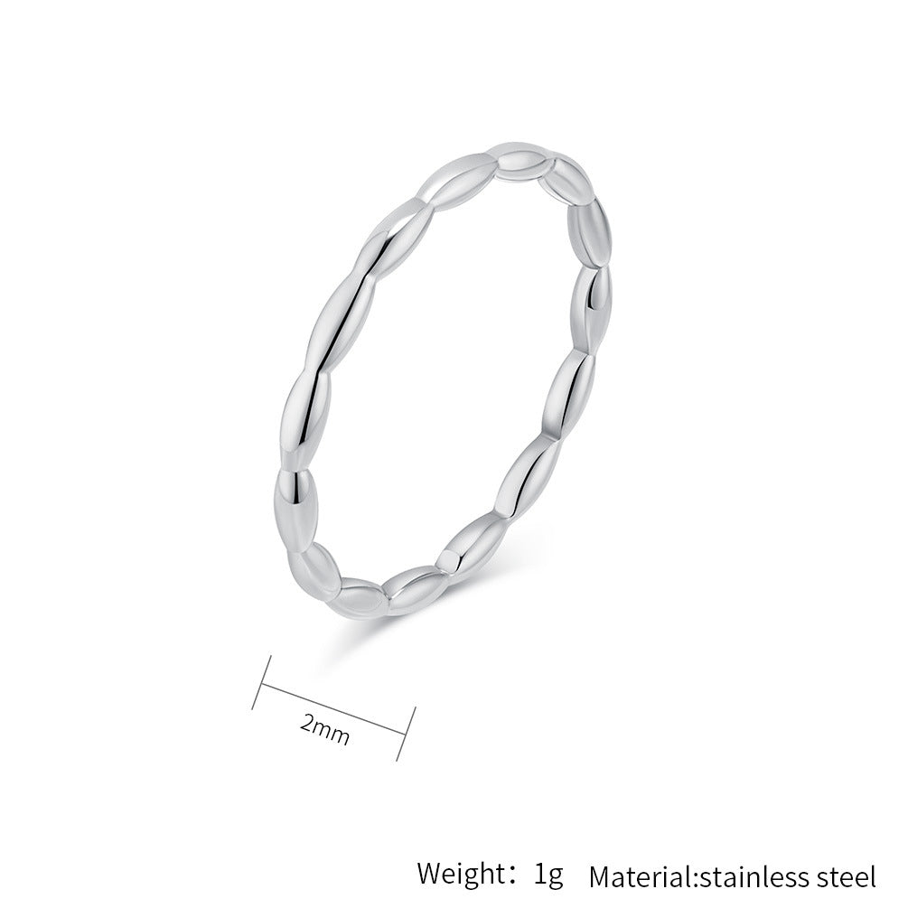 Planderful Everyday Genie Steel Water Drop Geometric Ring for Women Fashion Daily Wear