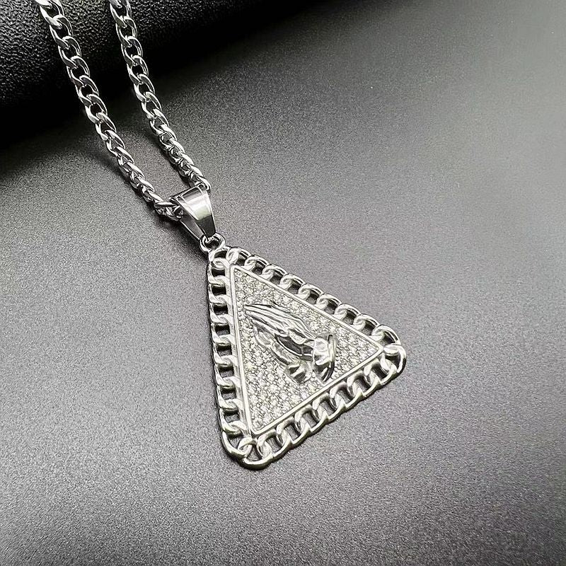 Rhinestone Necklace - Statement Hip Hop Pendant