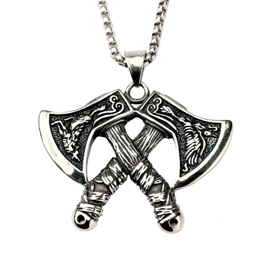 Vintage Viking Stainless Steel Men's Pendant Necklace