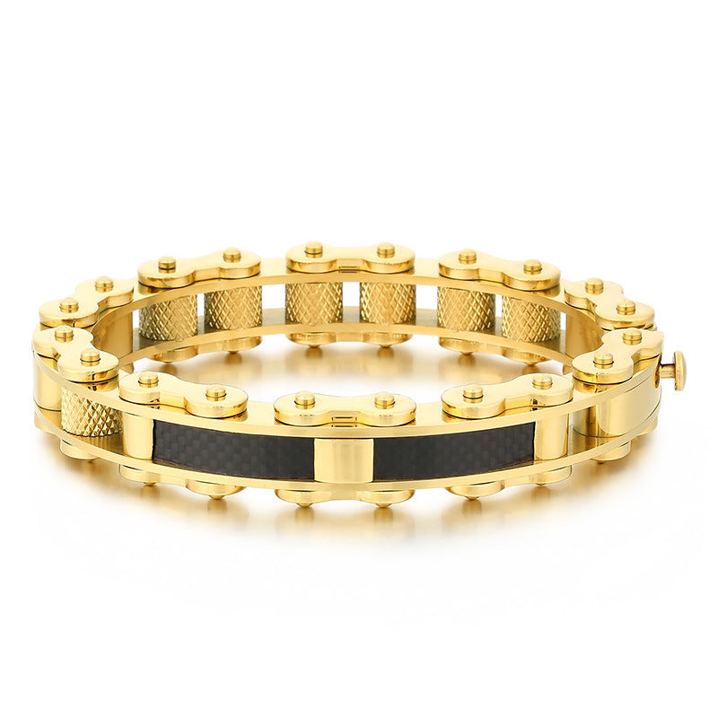 Custom Cool Wholesale Steel Locomotive Bracelet for Men – European and American Hip-Hop Rock Style