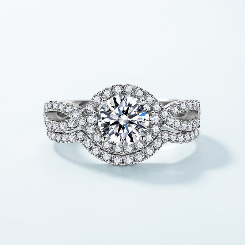 Planderful Stackable Moissanite Sterling Silver Ring – 6.5 × 6.5 mm, 1 ct – Style 1