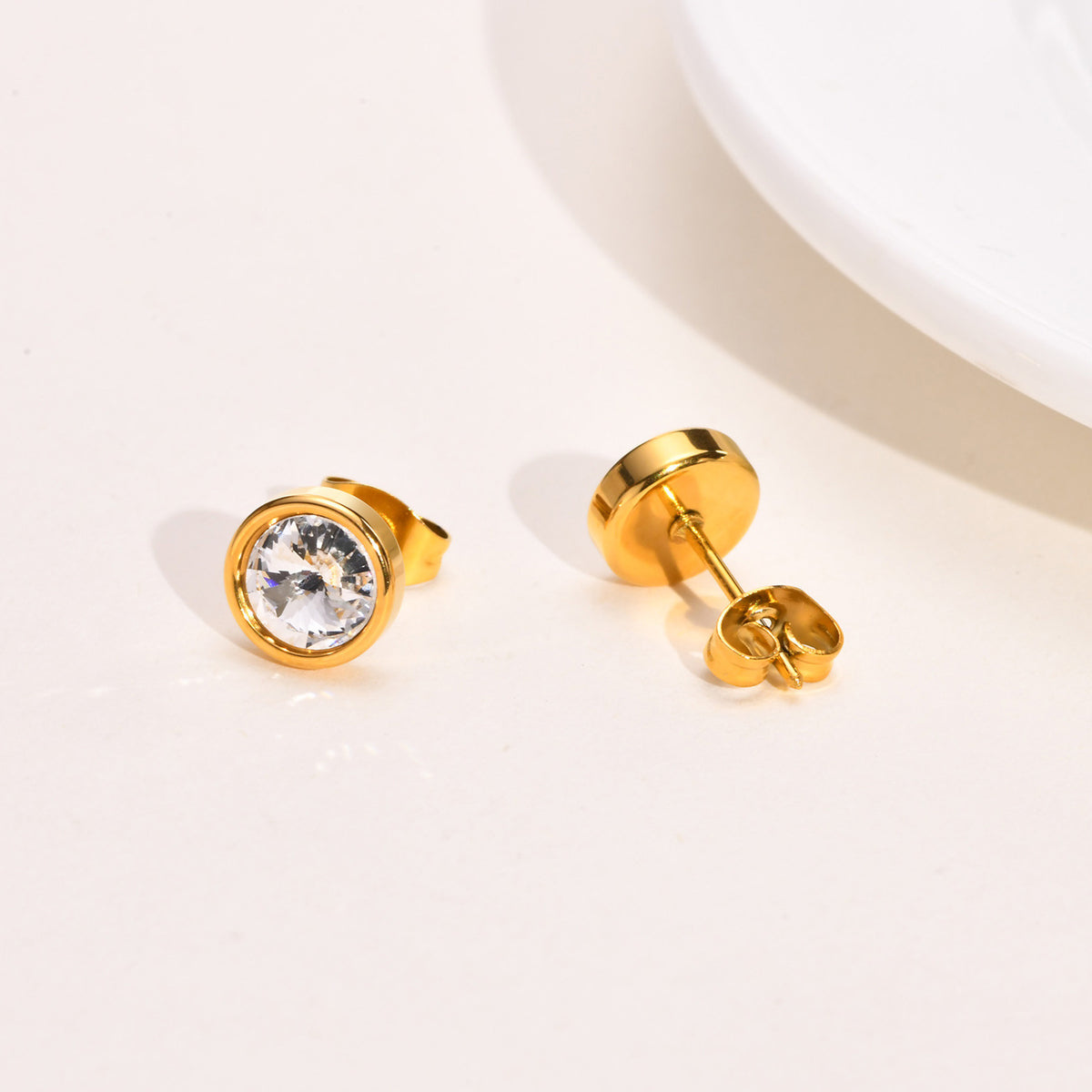 Zircon Earrings — Gold or Silver Tone