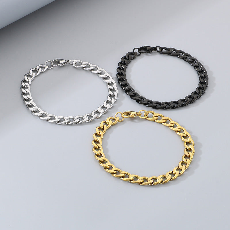 Minimalist Unisex Bracelet Stacked Figaro Twist Chain Cuban Chain