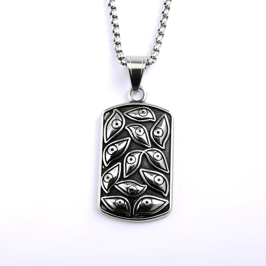 Punk Evil Eye Stainless Steel Pendant Necklace