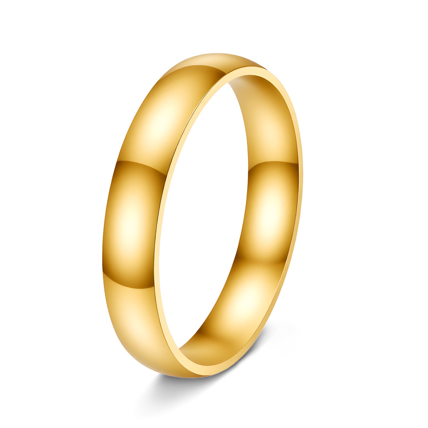 Planderful Everyday Genie Unisex 4mm Steel Ring Glossy Couple Gift For Valentines Day