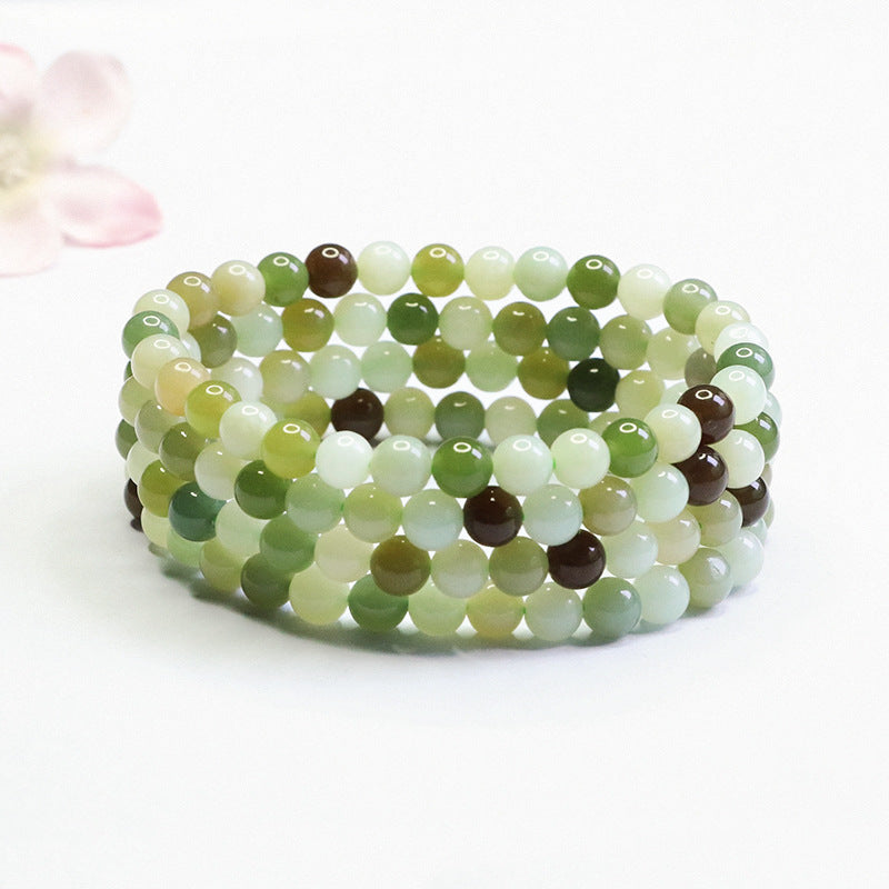 Multigem Hetian Jade Beaded Bracelet