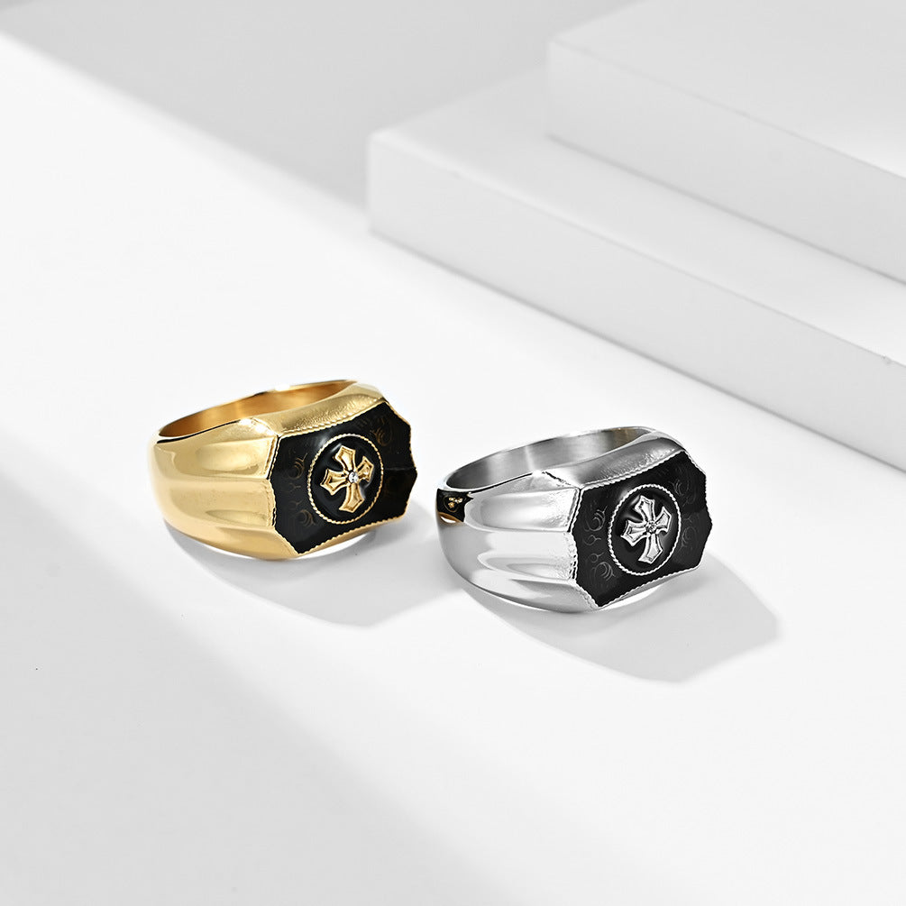 European And American Style Cross Domineering Men's Ring