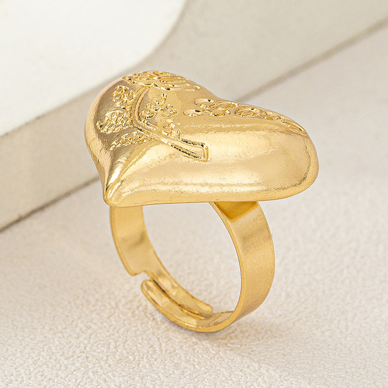 Rose Print Love Letter Ring for Women by Planderful