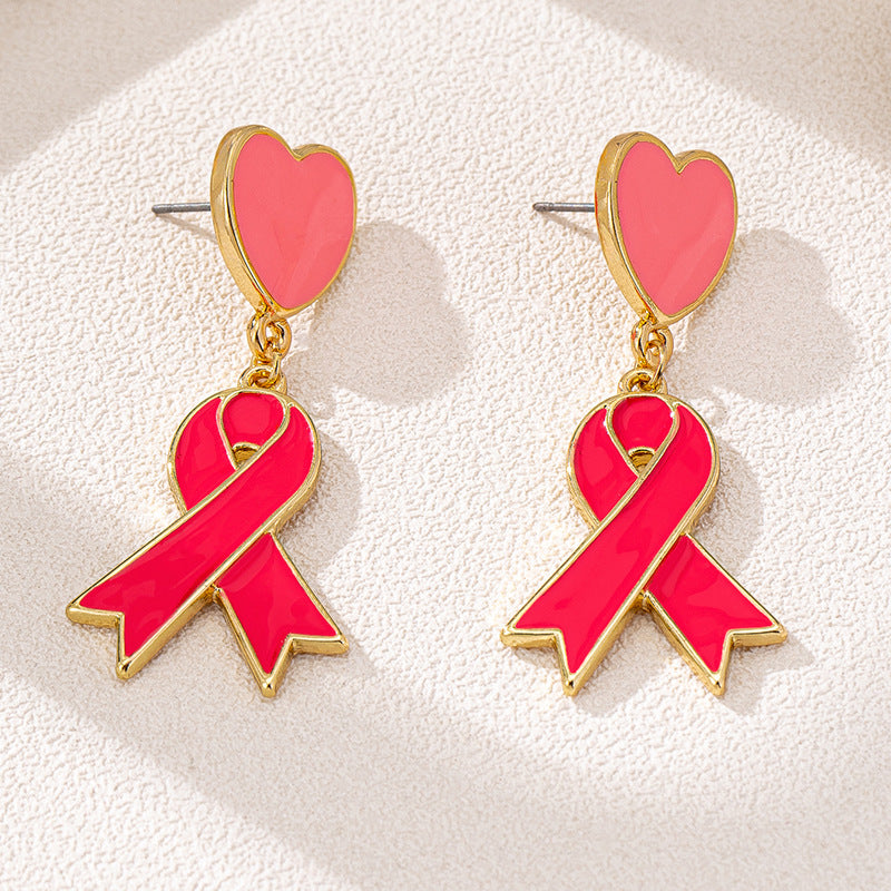 Planderful Vienna Verve Earrings – Elegant Metal Design with Pink Drip Detail