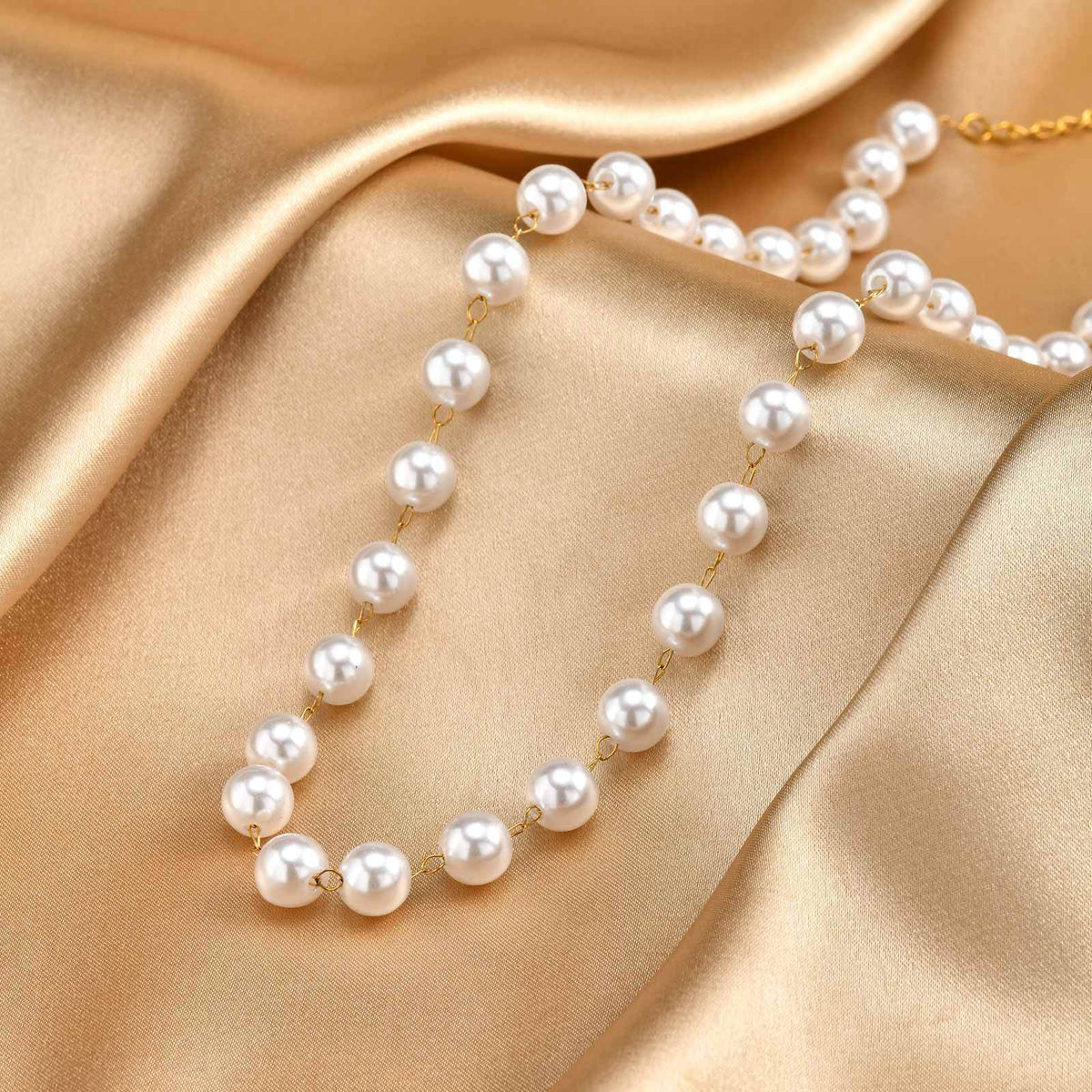 Stainless Steel -Style Minimalist Design – Layered Daily – Pearl-Like Y-Shaped Necklace