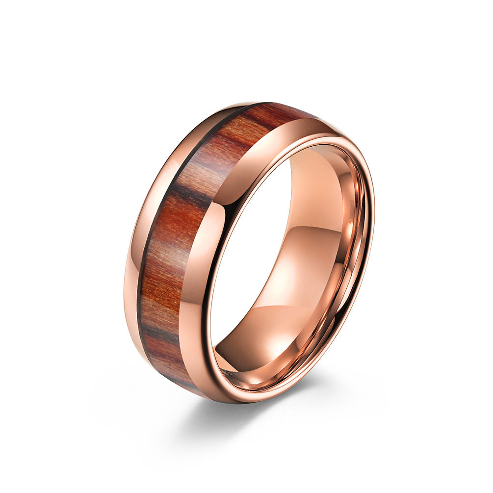 Premium Tungsten Ring Inlaid Wood And Leather 4 6 8mm For Men And Women Planderful Shop
