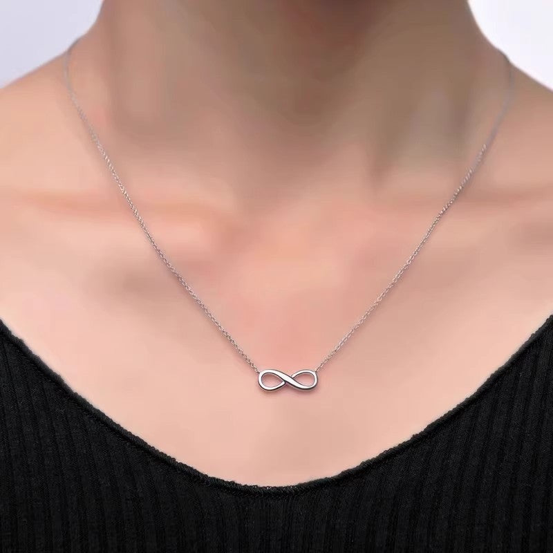 Planderful Jewelry Stainless Steel Necklace Eternal Love Collarbone Chain For Modern Women