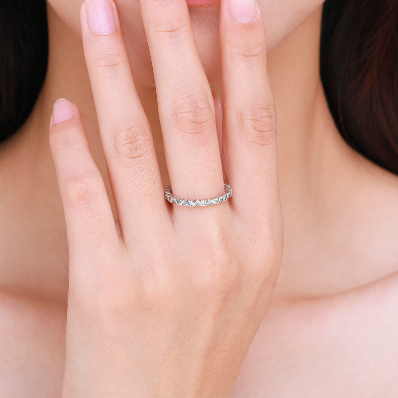 Stunning S925 Sterling Silver Zircon Index Finger Ring