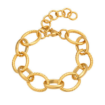 Women's Stainless Steel Interlocking Bracelet – Gold