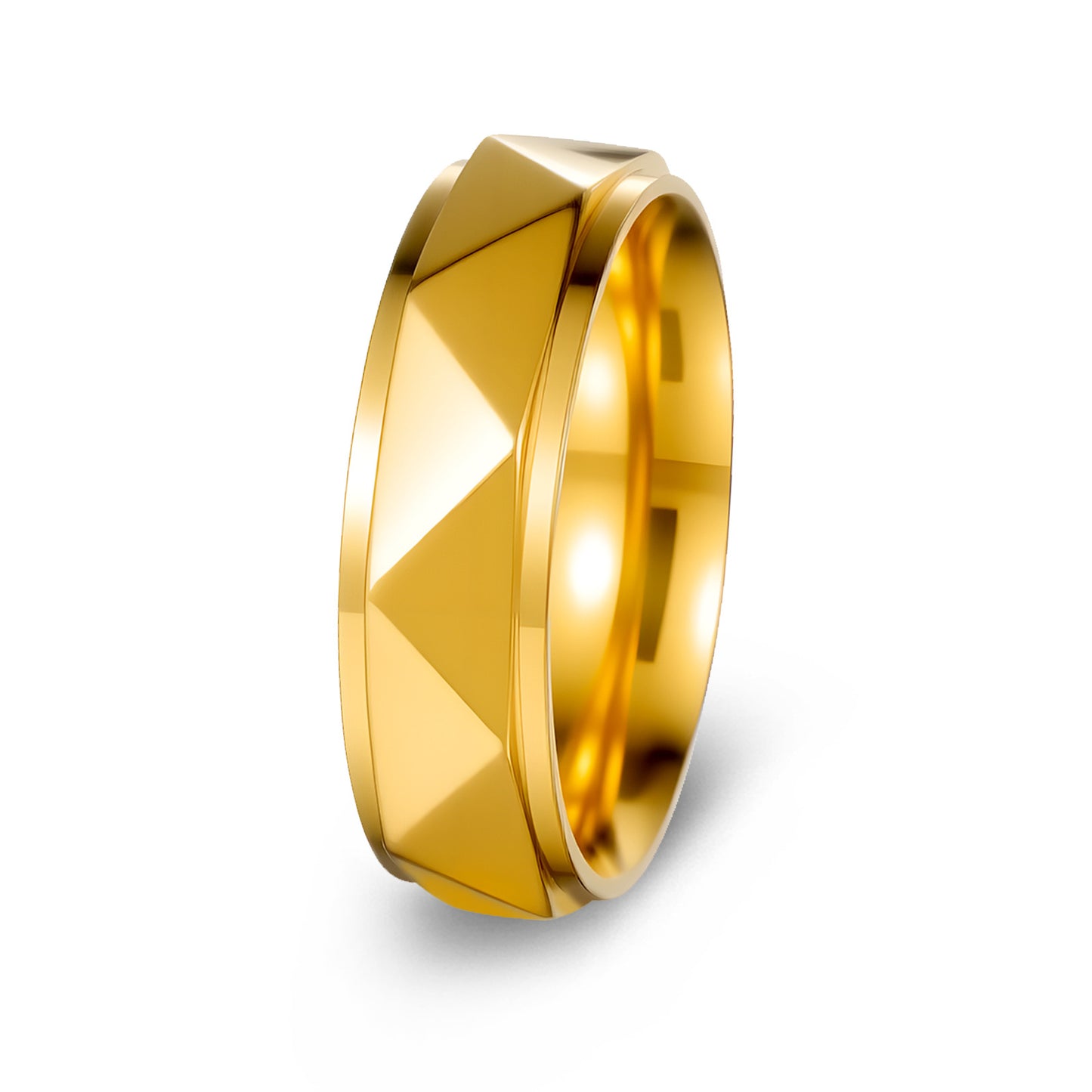 Planderful Everyday Genie Punk Ring 6mm Triangle Stainless Steel Unisex Jewelry For Men And Women