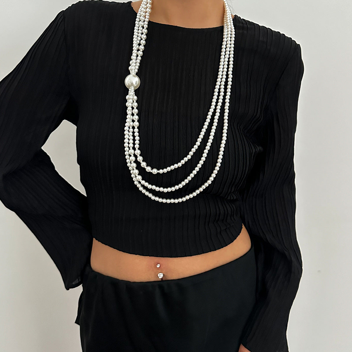 Baroque Imitation Pearl Layered Long Necklace