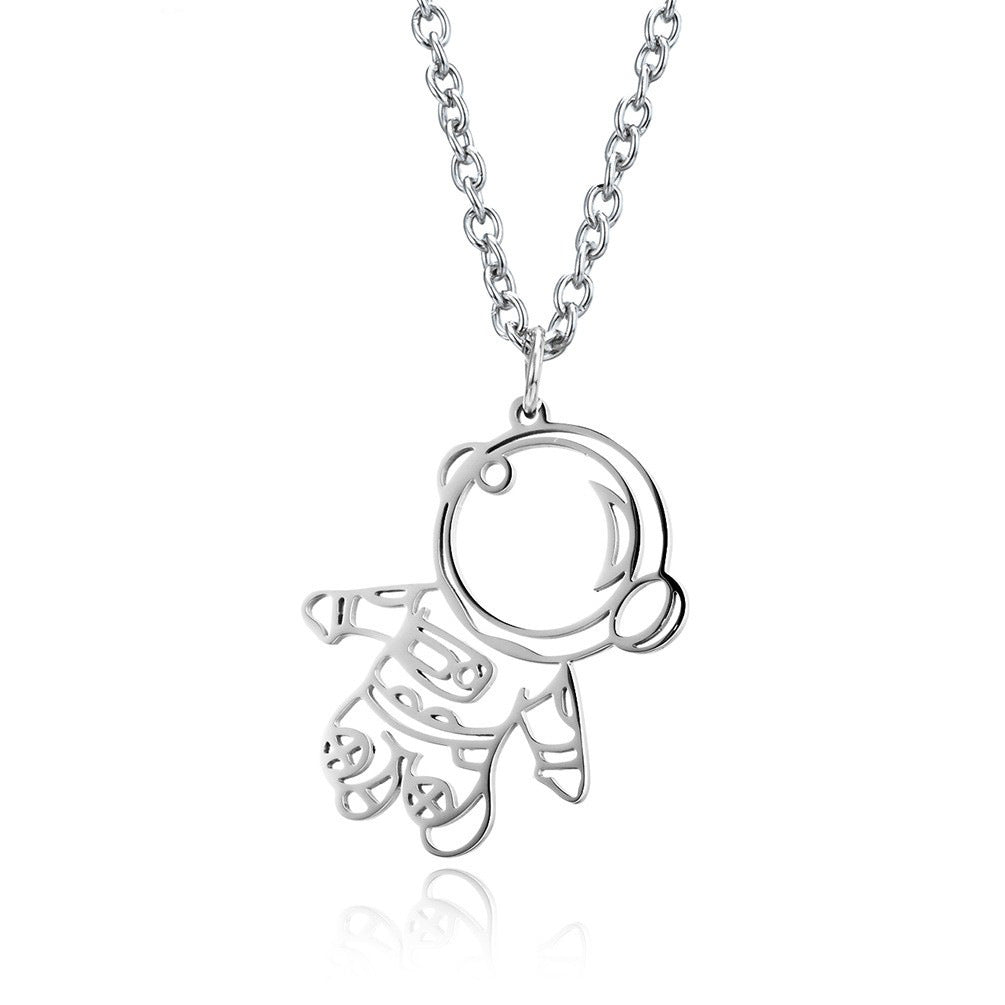 Modern Silver-Tone Stainless Steel Necklace