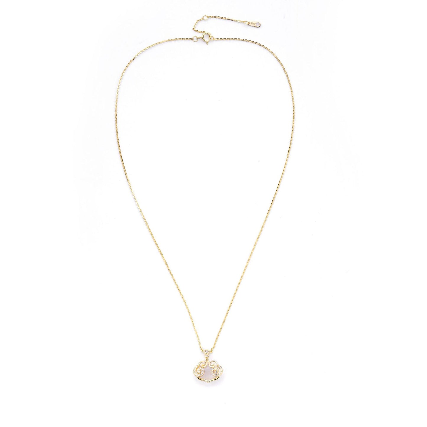 Xiangyun Ruyi Safe Lock S925 Sterling Silver Necklace Gift