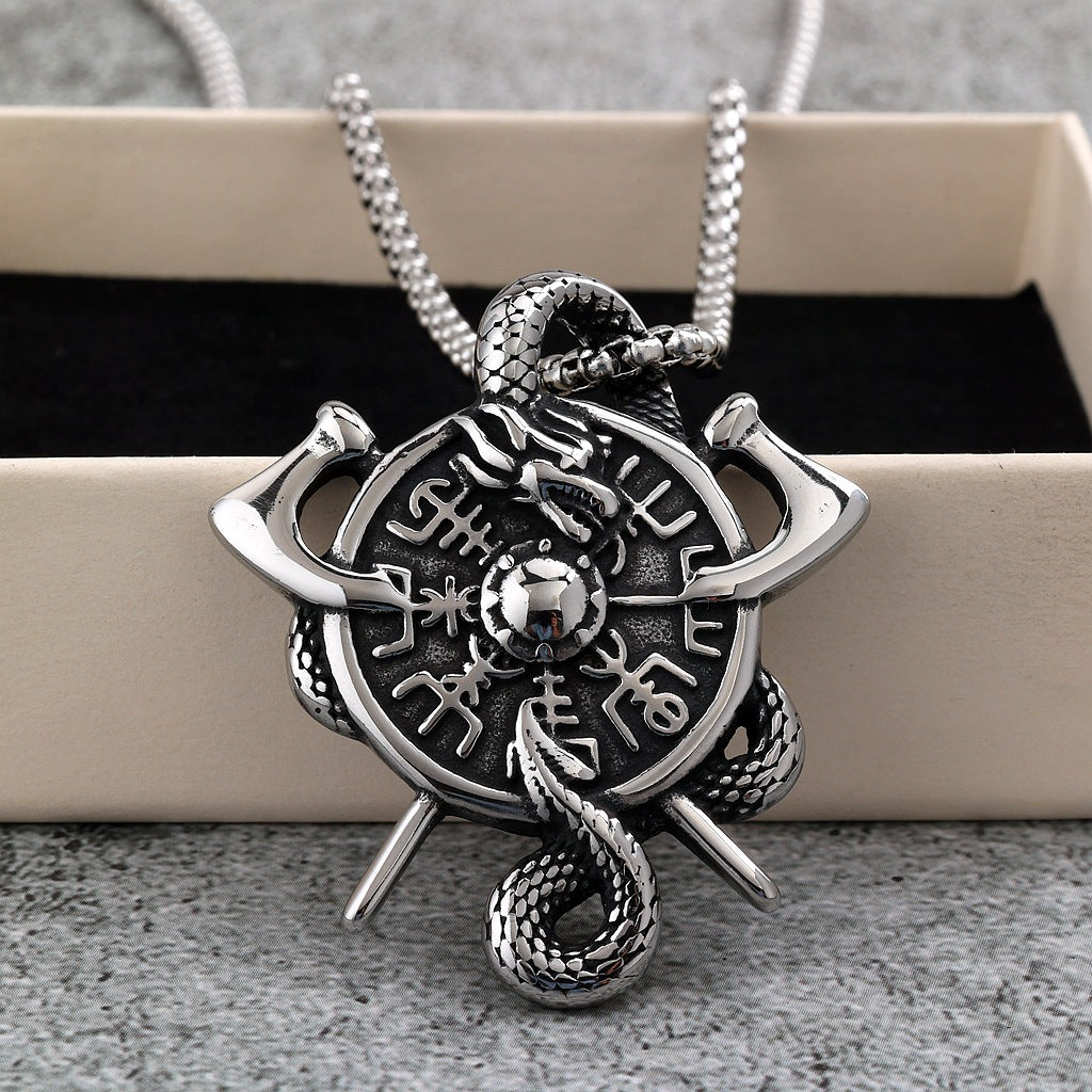 Punk Viking Dragon Stainless Steel Men's Pendant Necklace