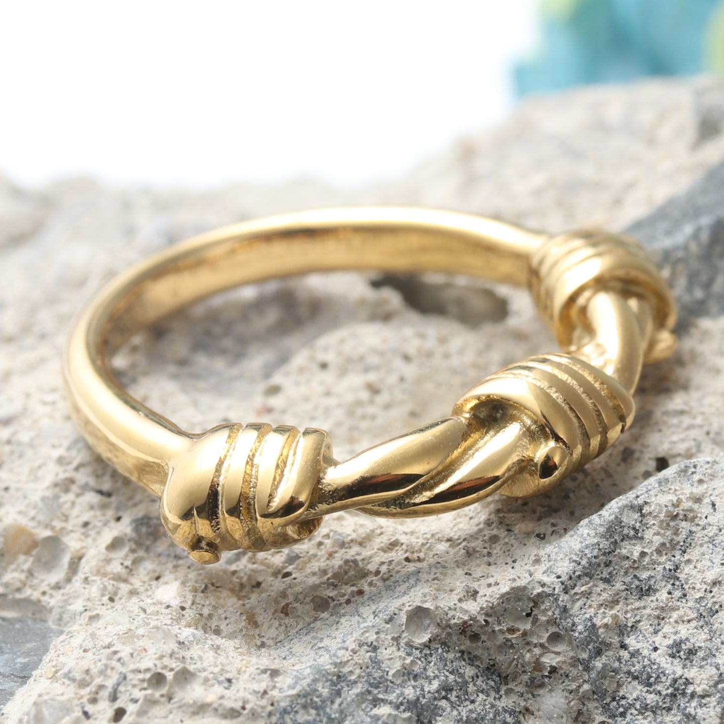 Titanium Steel Braided Knot Ring for Men - Retro Trendy Personalized Jewelry