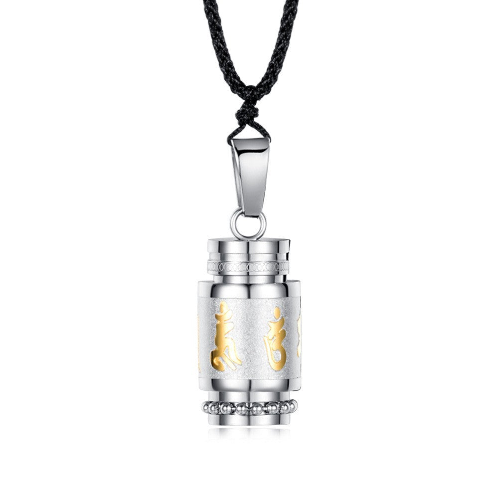 Retro Shurangama Titanium Steel Pendant Necklace for Men