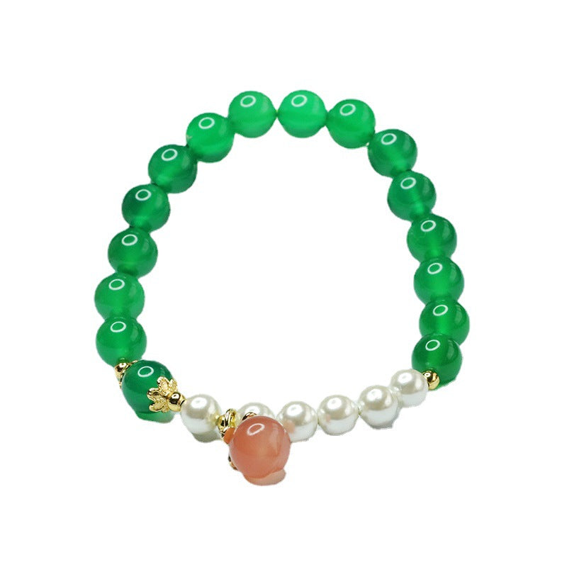 Fortune's Favor Sterling Silver Chalcedony and Pearl Bracelet