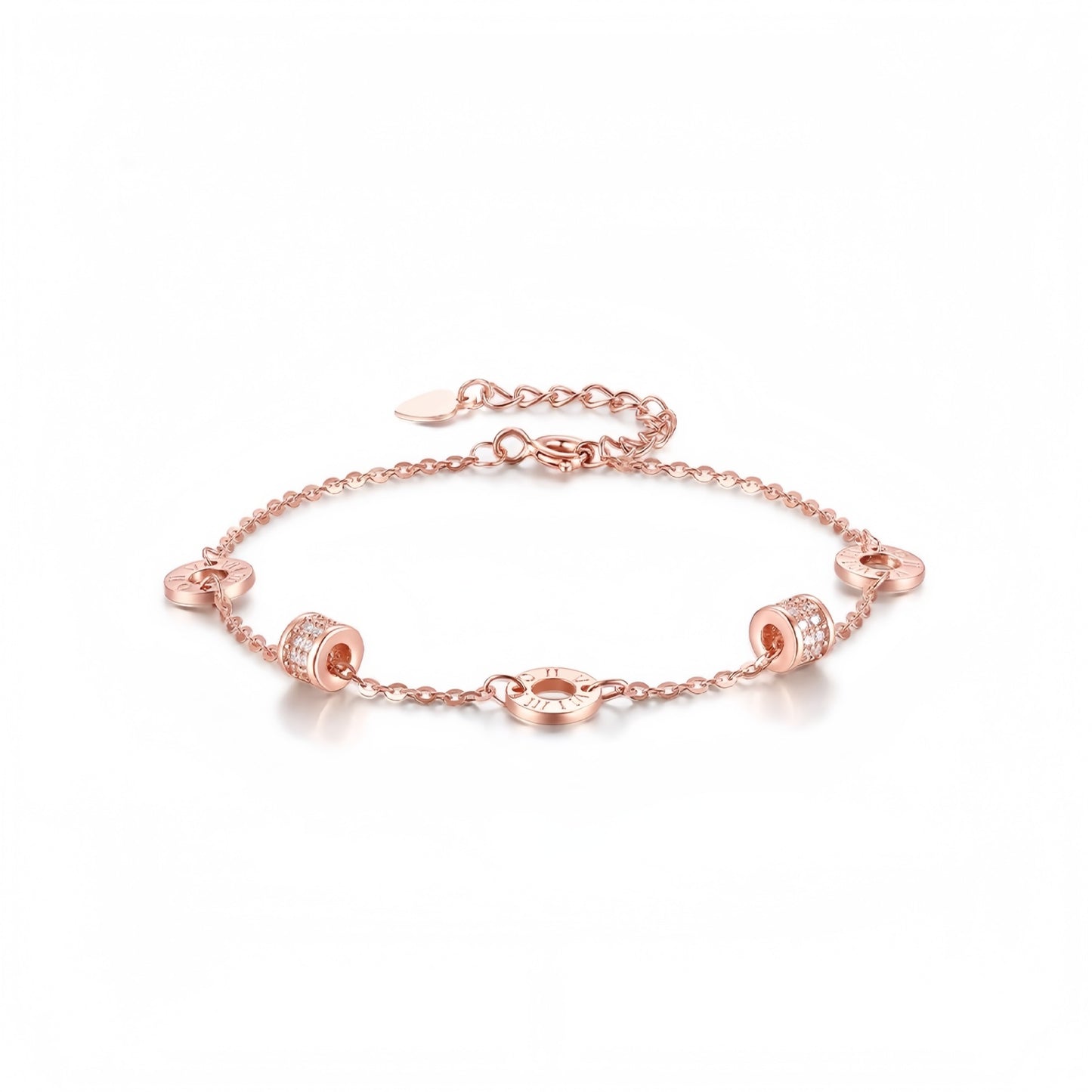 New 925 Sterling Silver Roman Numerals Small Waist Bracelet